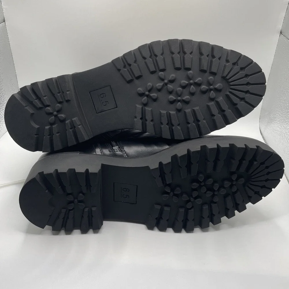 Goth Streetwear Nordstrom Rack Biker Booties Ladies 6.5 Faux Black Leather NWT